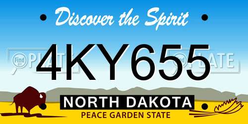 4KY655 North Dakota License Plate