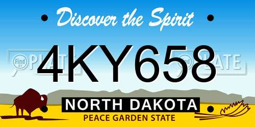 4KY658 North Dakota License Plate