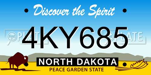 4KY685 North Dakota License Plate