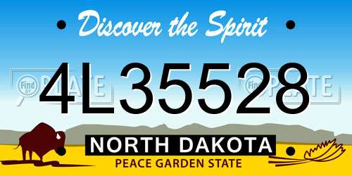 4L35528 North Dakota License Plate