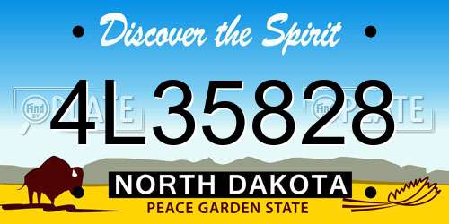 4L35828 North Dakota License Plate