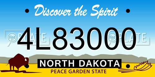 4L83000 North Dakota License Plate