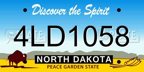 4LD1058 North Dakota License Plate