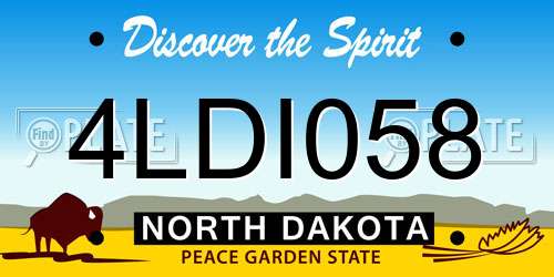 4LDI058 North Dakota License Plate