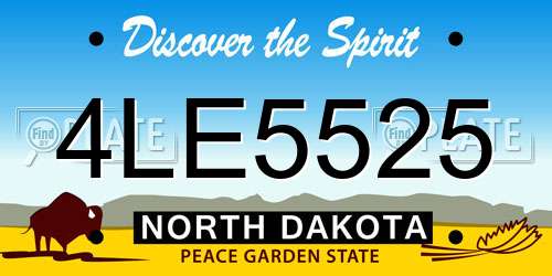 4LE5525 North Dakota License Plate