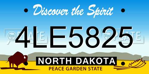4LE5825 North Dakota License Plate