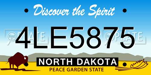 4LE5875 North Dakota License Plate