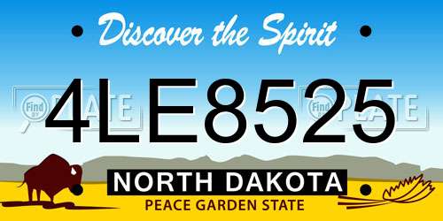 4LE8525 North Dakota License Plate