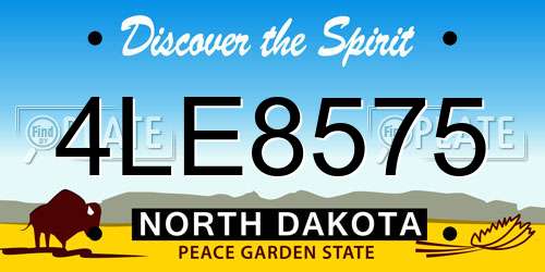 4LE8575 North Dakota License Plate