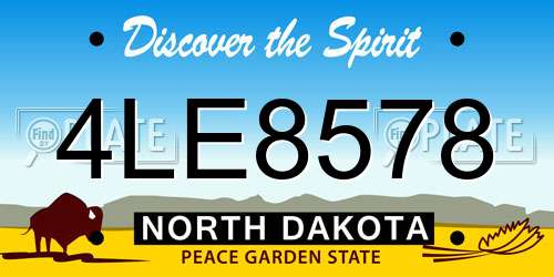 4LE8578 North Dakota License Plate