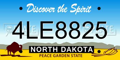 4LE8825 North Dakota License Plate