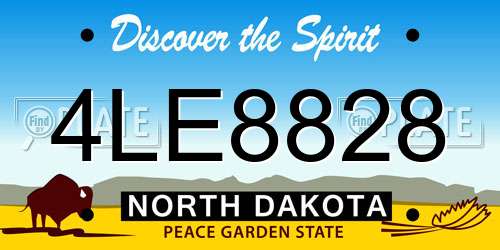 4LE8828 North Dakota License Plate