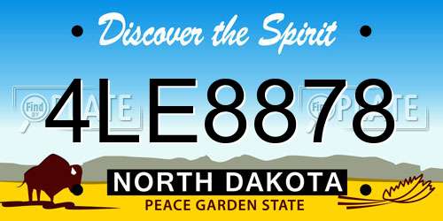 4LE8878 North Dakota License Plate