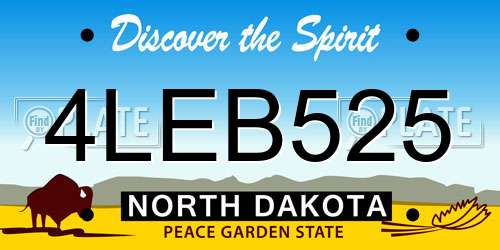 4LEB525 North Dakota License Plate