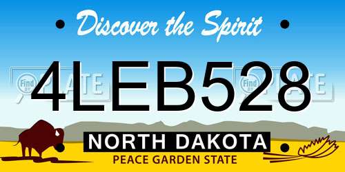 4LEB528 North Dakota License Plate