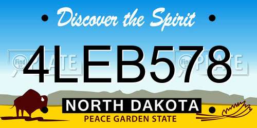 4LEB578 North Dakota License Plate