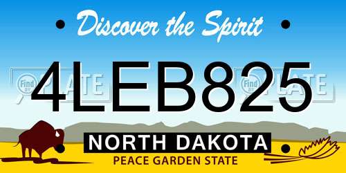 4LEB825 North Dakota License Plate