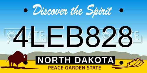 4LEB828 North Dakota License Plate