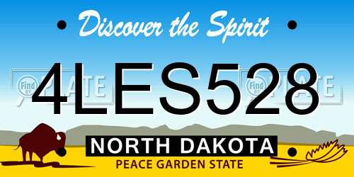 4LES528 North Dakota License Plate
