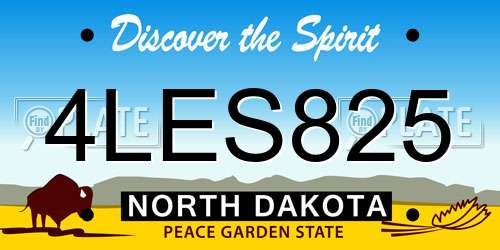 4LES825 North Dakota License Plate