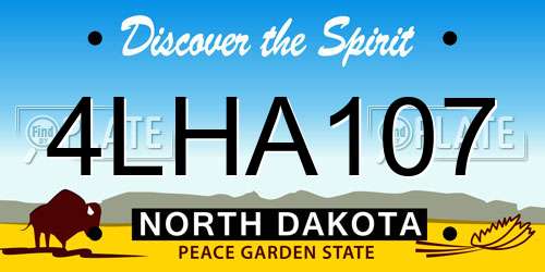 4LHA107 North Dakota License Plate