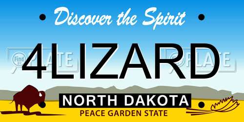 4LIZARD North Dakota License Plate