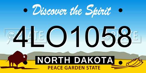 4LO1058 North Dakota License Plate