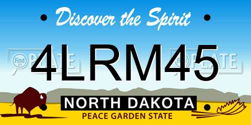 4LRM45 North Dakota License Plate
