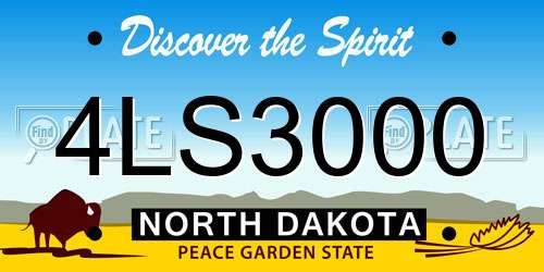 4LS3000 North Dakota License Plate