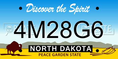 4M28G6 North Dakota License Plate