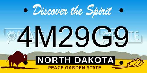 4M29G9 North Dakota License Plate