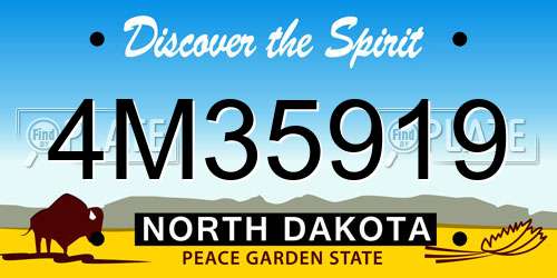 4M35919 North Dakota License Plate