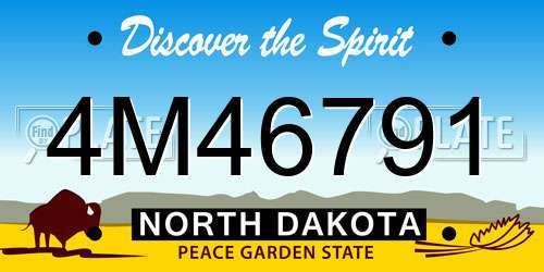4M46791 North Dakota License Plate