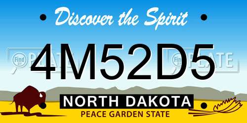 4M52D5 North Dakota License Plate