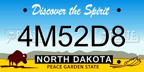 4M52D8 North Dakota License Plate