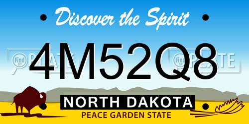 4M52Q8 North Dakota License Plate