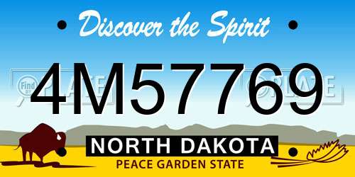 4M57769 North Dakota License Plate