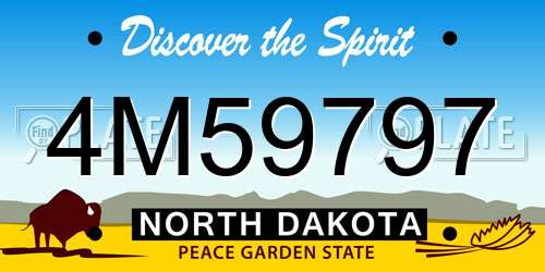 4M59797 North Dakota License Plate