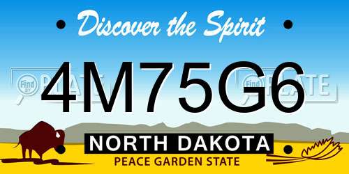 4M75G6 North Dakota License Plate