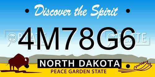 4M78G6 North Dakota License Plate