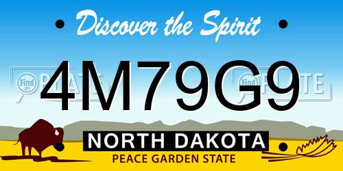 4M79G9 North Dakota License Plate