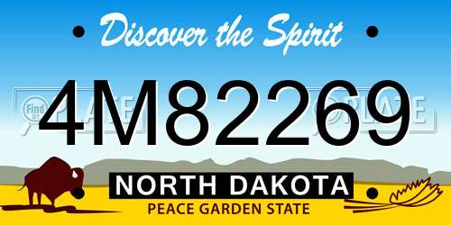 4M82269 North Dakota License Plate