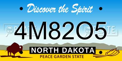 4M82O5 North Dakota License Plate