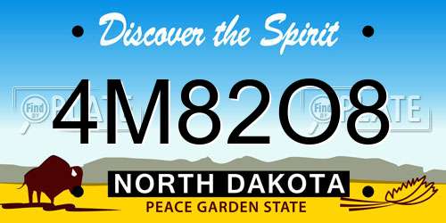 4M82O8 North Dakota License Plate