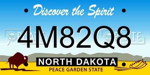 4M82Q8 North Dakota License Plate