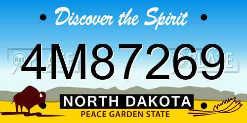 4M87269 North Dakota License Plate