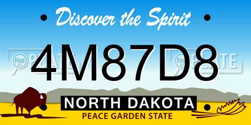 4M87D8 North Dakota License Plate