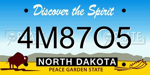 4M87O5 North Dakota License Plate