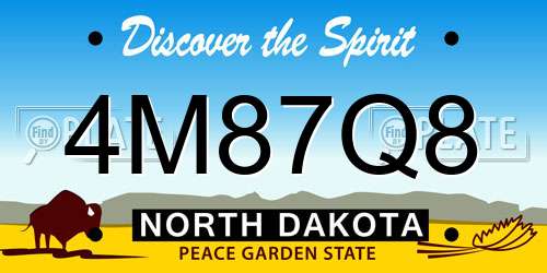 4M87Q8 North Dakota License Plate