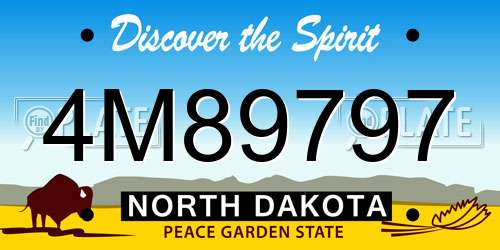 4M89797 North Dakota License Plate